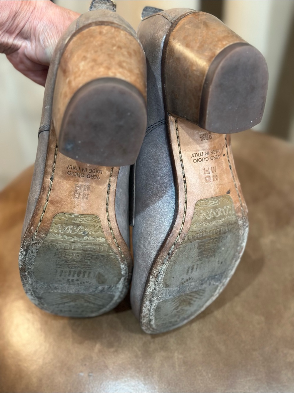 Moma Taupe Leather Derby Lace-Up Shoes size 38.5 (8-8.5) - Picture 10 of 10